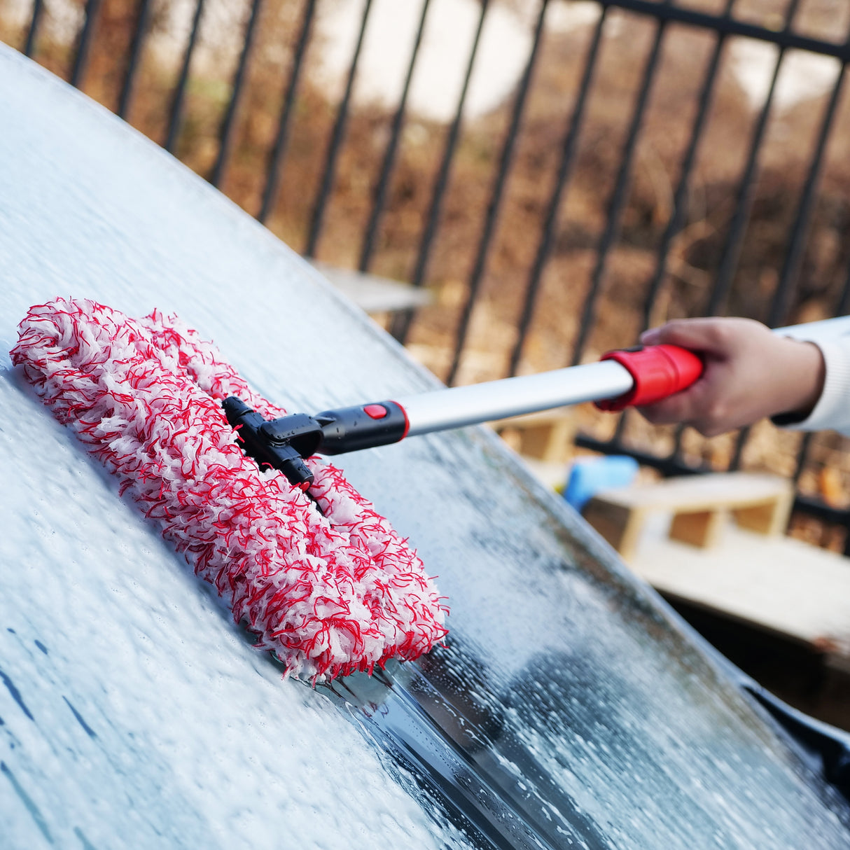 MaxShine Microfiberklud rød/hvid u. Forlænger